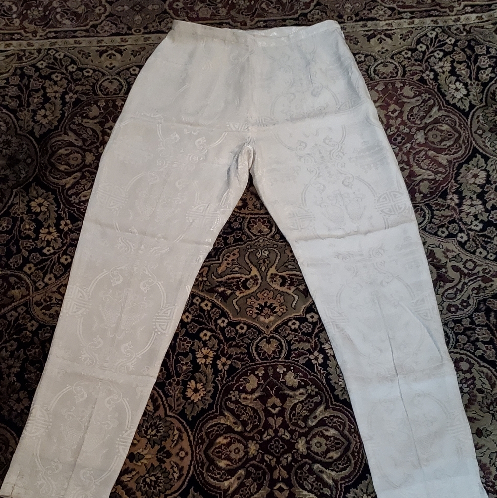 Shanghai Tang Ivory White Formal Slacks